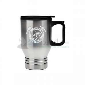 Custom Promotional 16 oz. Steel City Banded Travel Mug W/Plastic Line