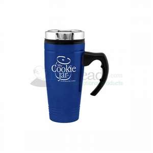 Custom Promotional 18 oz. Metallic Blue Fleet Travel Mug