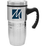Customized Coffee Mugs - 18 oz. Steel City Stainless Mug W/Polished Rings