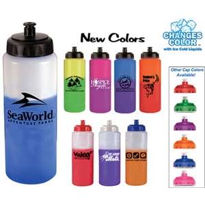 Custom Promotional 32 oz. Mood Sports Bottle with Push 'n Pull Cap