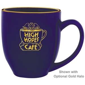 Custom Promotional 14 oz. Solid Midnight Blue Bistro Mug