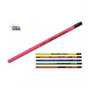 Fluorescent Pencil with Black Ferrule and Eraser 