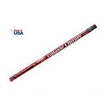 Custom Round Wood Cased Pencils - Sparkler Neon with Red Foil