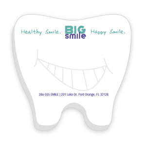 Custom Promotional Adhesive Tooth Notepad 3" x 3" - 25 Sheets