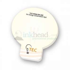 Custom Promotional Adhesive Light Bulb Notepad 3" x 3" - 50 Sheets