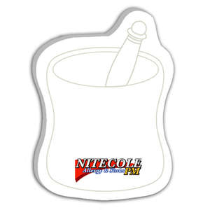 Custom Promotional Adhesive Mortar & Pestle Notepad 4" x 3" - 25 Sheets