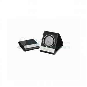 Custom Promotional Executive Leather Alarm Clock - Black