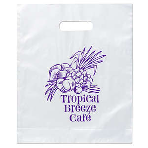 Custom Promotional Orchid Frosted Brite Die Cut Bag