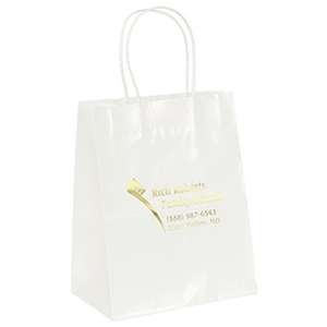 Custom Promotional Amanda White Gloss Shopper Bag