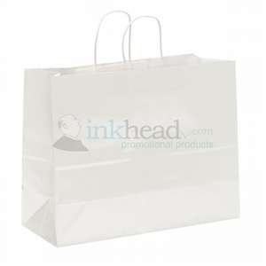 Aubrie White Gloss Shopper Bag