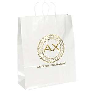Custom Promotional Anna Marie White Gloss Shopper Bag