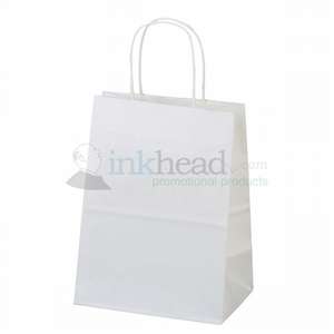 Mini White Kraft Paper Shopper Bag 