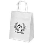 Custom Paper Bags - Mini White Kraft Paper Shopper Bag