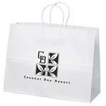 Personalized Paper Bags - Vogue White Kraft Paper Shopper Bag