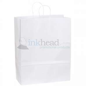 Stephanie White Kraft Paper Shopper Bag 