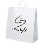 Custom Paper Bags - Duke White Kraft Paper Shopper Bag