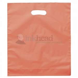 Custom Promotional Brite Frosted Orange Die Cut Plastic Bag