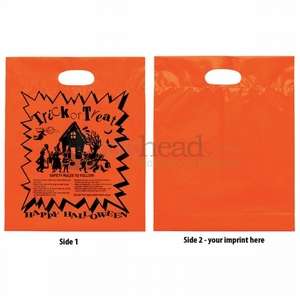Custom Promotional Haunted House Orange Die Cut Plastic Bag