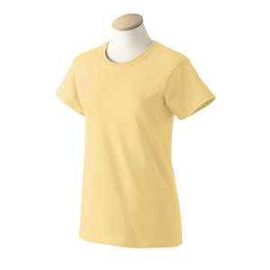 Gildan Women's Ultra Cotton Tee - Dark/Color Yellow, Haze