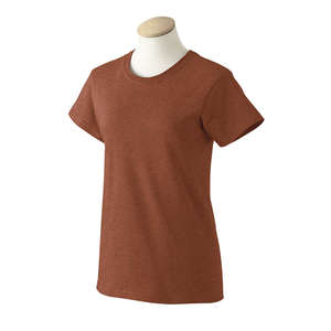 Gildan Women's Ultra Cotton Tee - Dark/Color Cinnamon, Heather