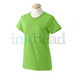 Gildan Women's Ultra Cotton Tee - Dark/Color Green, Lime