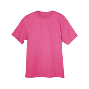 Hanes Authentic Tagless Tee - Dark/Color Pink, Wow
