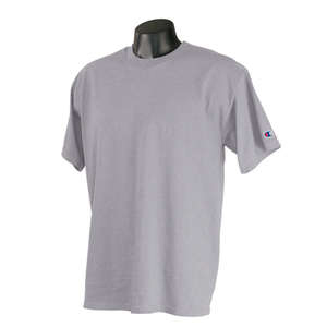 Champion Cotton Tagless Tee - Light/Heather Gray, Ash
