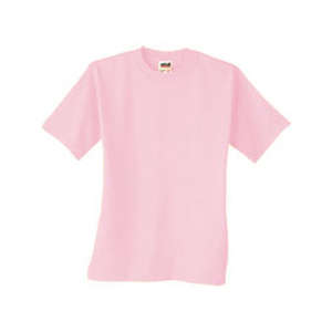 Anvil Youth Basic Cotton Tee - Dark/Color Pink, Frost