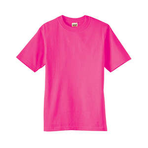 Anvil Youth Basic Cotton Tee - Dark/Color Pink, Hot