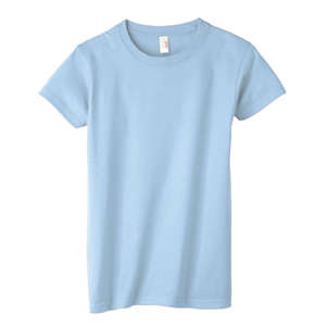 Anvil Womens Basic Cotton Tee - Dark/Color Blue, Frost Sky