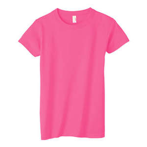 Anvil Womens Basic Cotton Tee - Dark/Color Pink, Hot