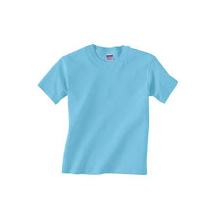 Gildan Youth Heavyweight Cotton Tee - Dark/Color Blue, Sky