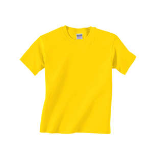 Gildan Youth Heavyweight Cotton Tee - Dark/Color Yellow, Daisy