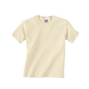 Gildan Youth Heavyweight Cotton Tee - White/Neutral Natural