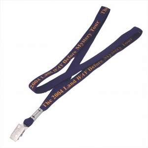 Custom Promotional Bulldog Clip Lanyard with Crimp - 3/8"