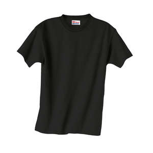 Hanes Youth Heavyweight 100% Cotton Tee - Dark/Color Black