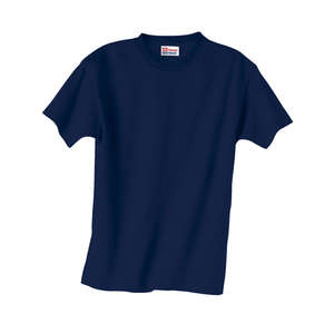 Hanes Youth Heavyweight 100% Cotton Tee - Dark/Color Blue, Navy