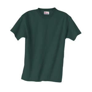 Hanes Youth Heavyweight 100% Cotton Tee - Dark/Color Green, Deep Forest