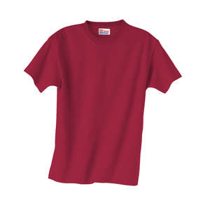 Hanes Youth Heavyweight 100% Cotton Tee - Dark/Color Red, Deep