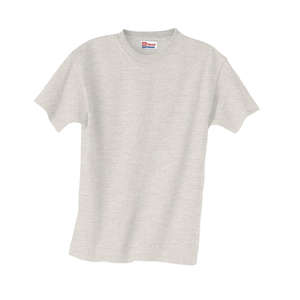 Hanes Youth Heavyweight 100% Cotton Tee - Light/Heather Gray, Ash