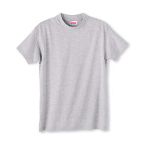 Hanes Youth Heavyweight 100% Cotton Tee - Light/Heather Steel, Light
