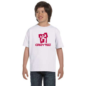 Custom Promotional Hanes Youth Heavyweight 100% Cotton Tee - White/Neutral
