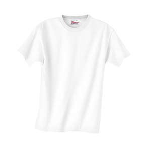 Hanes Youth Heavyweight 100% Cotton Tee - White/Neutral White