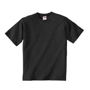 Fruit of the Loom Youth Heavy Cotton 100% Cotton Tee - Dark/Color Black