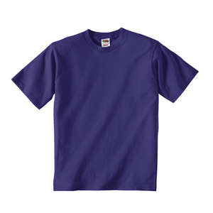 Fruit of the Loom Youth Heavy Cotton 100% Cotton Tee - Dark/Color Purple
