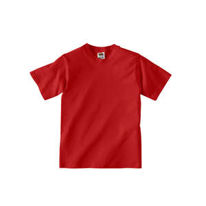 Fruit of the Loom Youth 50/50 Crew Neck Tee - Dark/Color Red, True