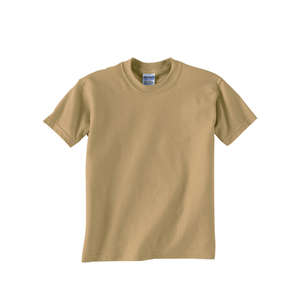 Gildan Youth Ultra Blend 50/50 Crew Neck Tee - Dark/Color Tan