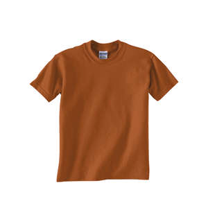 Gildan Youth Ultra Blend 50/50 Crew Neck Tee - Dark/Color Orange, Texas