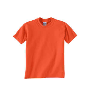 Gildan Youth Ultra Blend 50/50 Crew Neck Tee - Dark/Color Orange