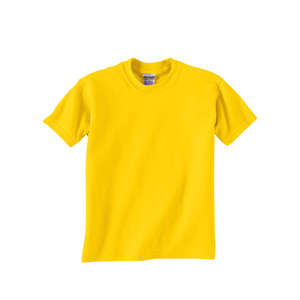 Gildan Youth Ultra Blend 50/50 Crew Neck Tee - Dark/Color Yellow, Daisy